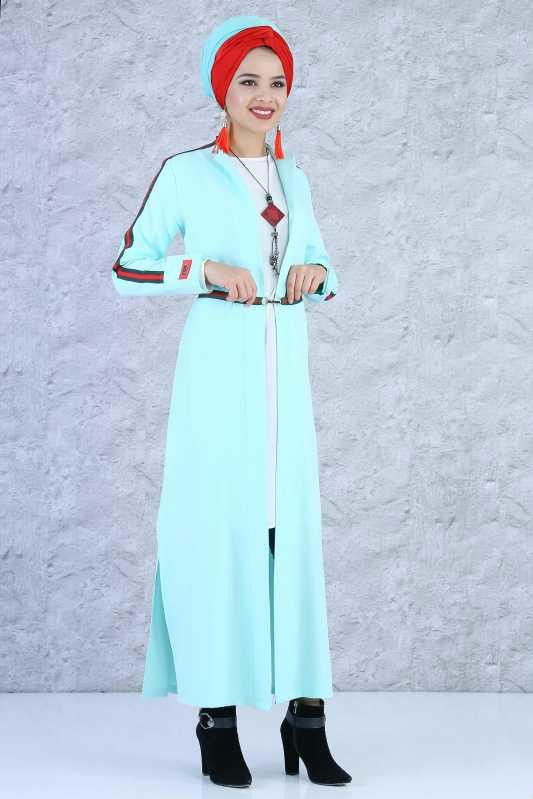 (2 Parça) Ceket ve Tunik Kombin - Mint 02 0796 Yeşil - 796