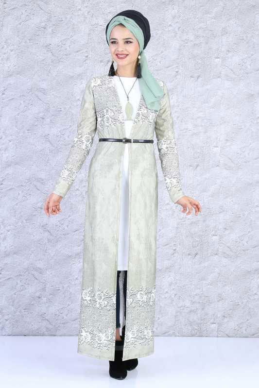 Hırka Tunik Kolye Kombin Yeşil - 5084 YEŞİL