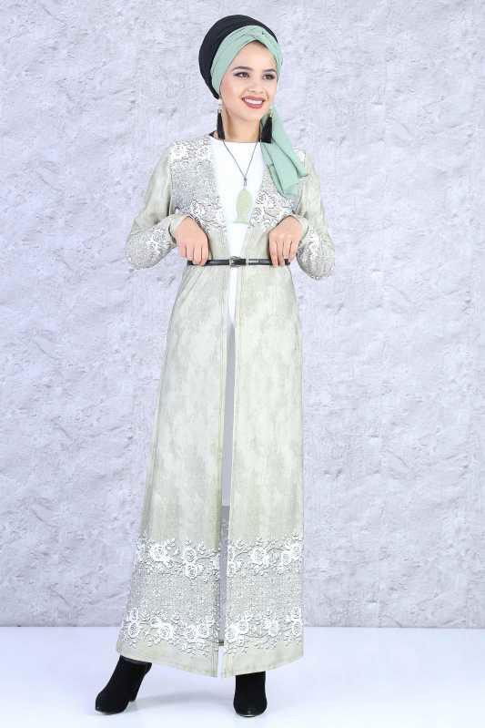 Hırka Tunik Kolye Kombin Yeşil - 5084 YEŞİL