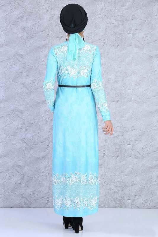 Hırka Tunik Kolye Kombin Mavi - 5084