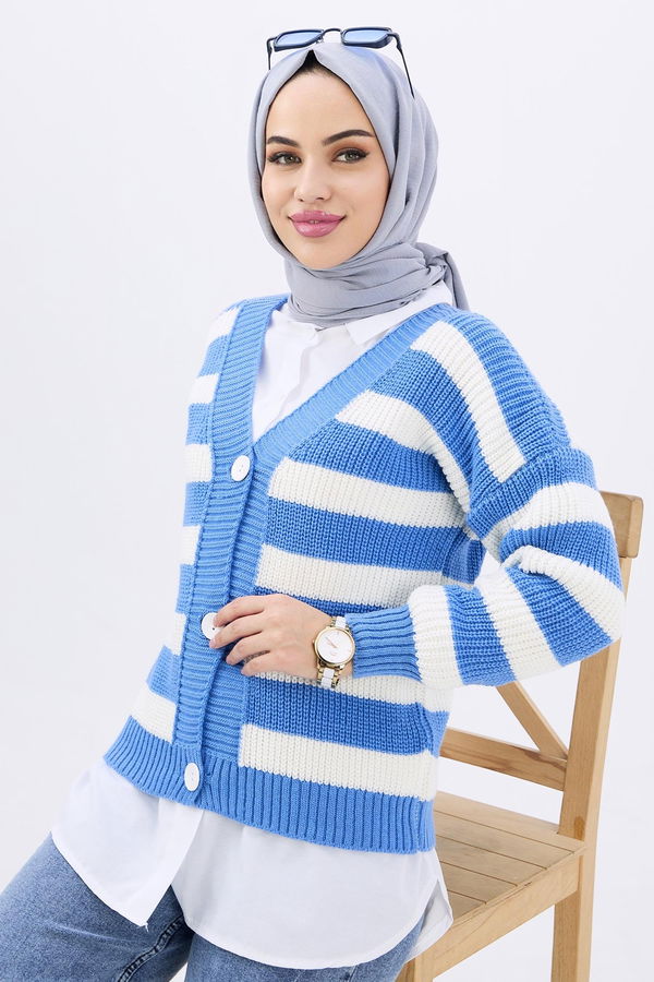 Triko Hırka Mavi - 21807 MAVİ