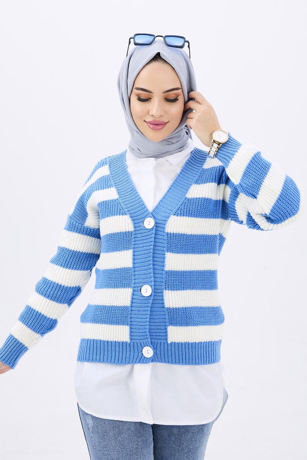 Triko Hırka Mavi - 21807 MAVİ