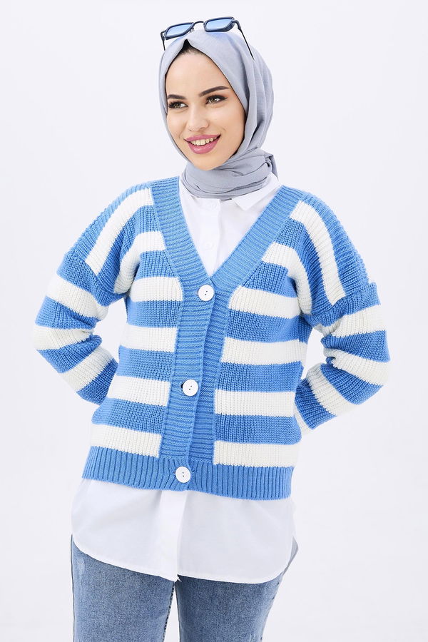 Triko Hırka Mavi - 21807 MAVİ