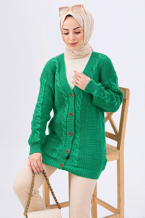 Triko Hırka Yeşil - 21759 YEŞİL