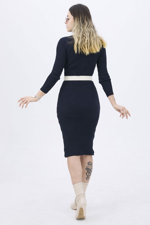 Triko Elbise Lacivert - 21784 LACİVERT