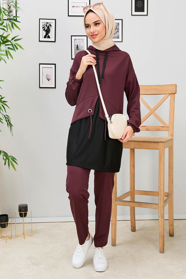 Tunik+Pantolon Kahverengi - 11181 KAHVERENGİ