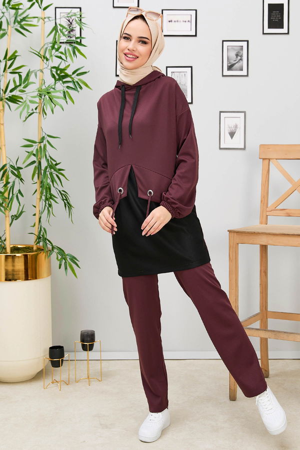Tunik+Pantolon Kahverengi - 11181 KAHVERENGİ
