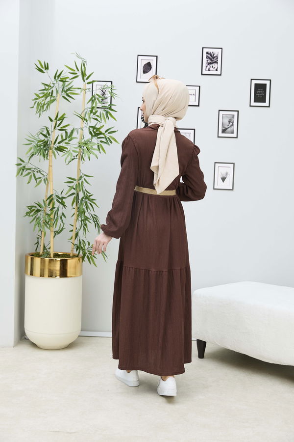 Elbise Kahverengi - 21867 KAHVERENGİ