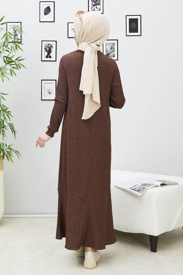 Elbise Kahverengi - 21868 KAHVERENGİ
