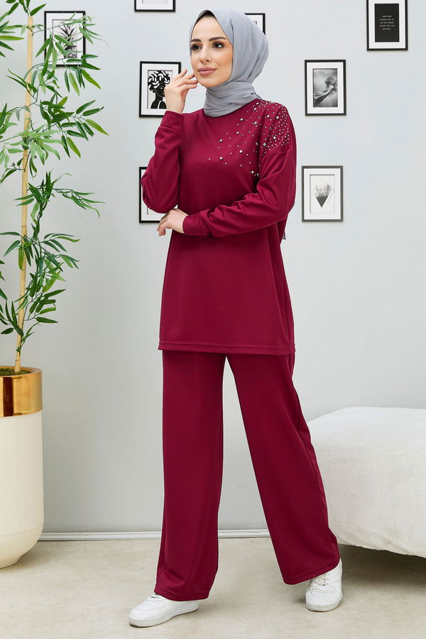 Tunik Pantolon Bordo - 11333 BORDO