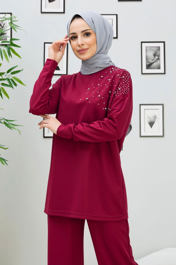 Tunik Pantolon Bordo - 11333 BORDO