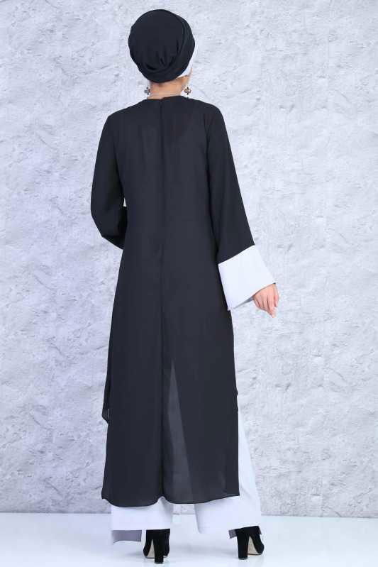 (3 Parça) Tunik, Pantolon, Bone Kombin - Siyah Gri 02 0816 Siyah - 816 SİYAH