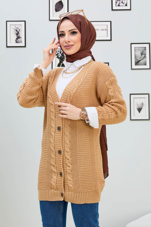 Triko Hırka Vizon - 21759 VİZON