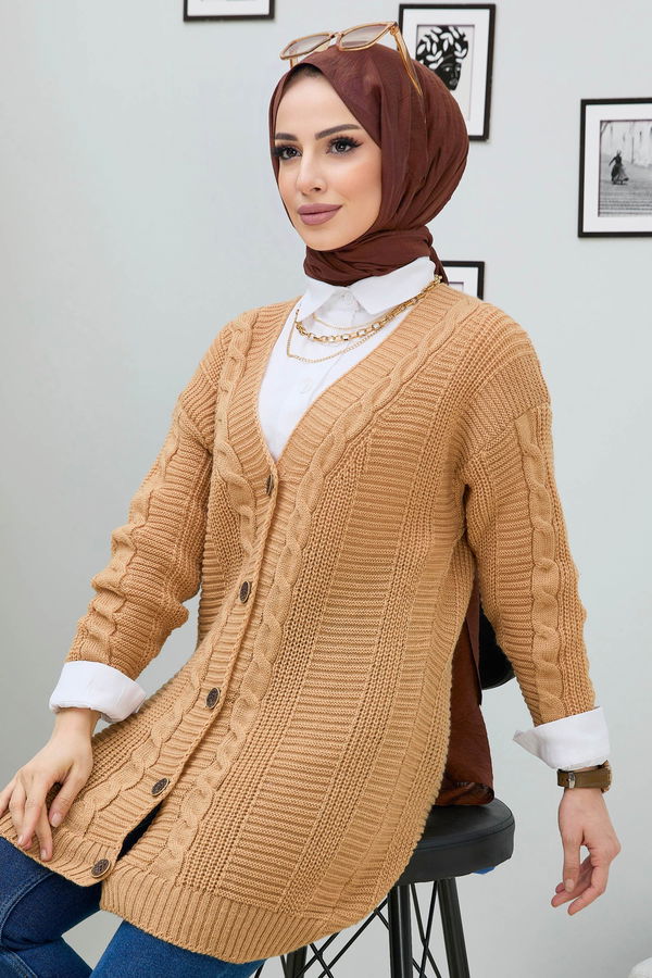 Triko Hırka Vizon - 21759 VİZON