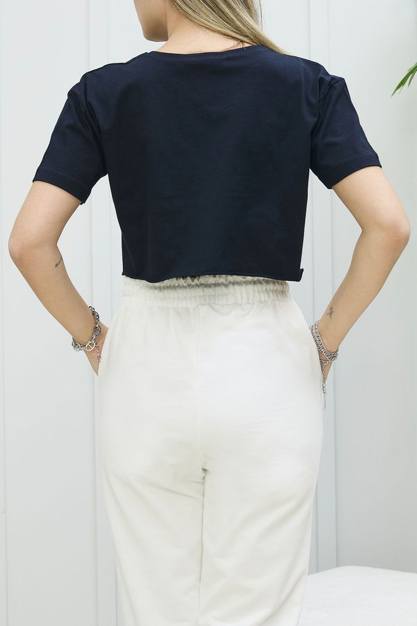 Crop Lacivert - 21912