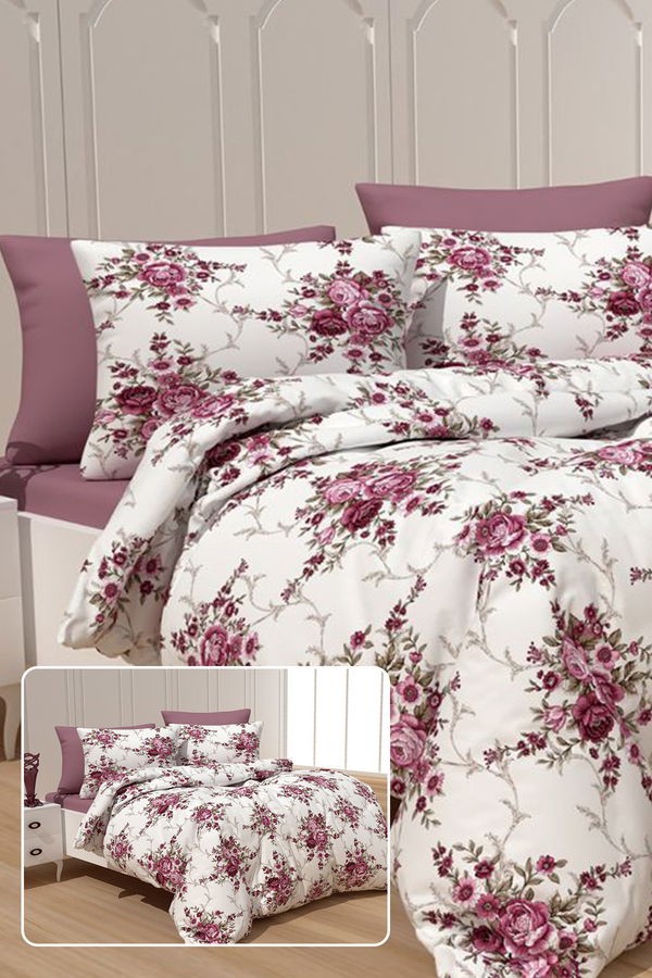 Pembe Tek Kısılık Yastık Carsaf GUL - 20770  - 20770 PEMBE