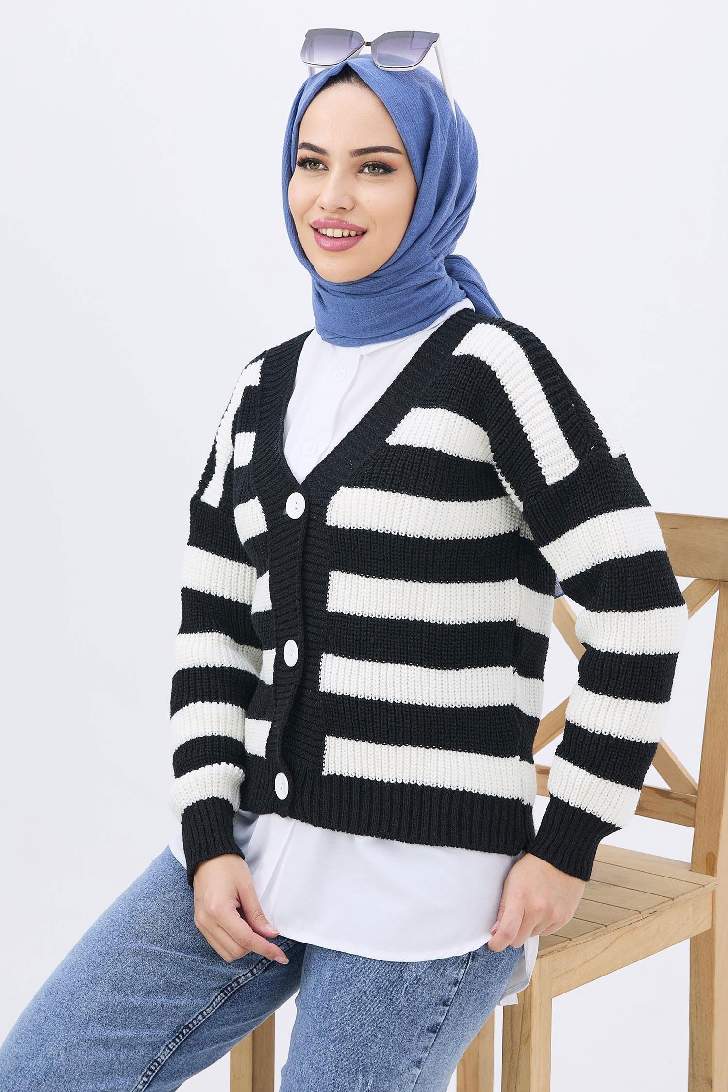 Triko Hırka Siyah - 21807 SİYAH