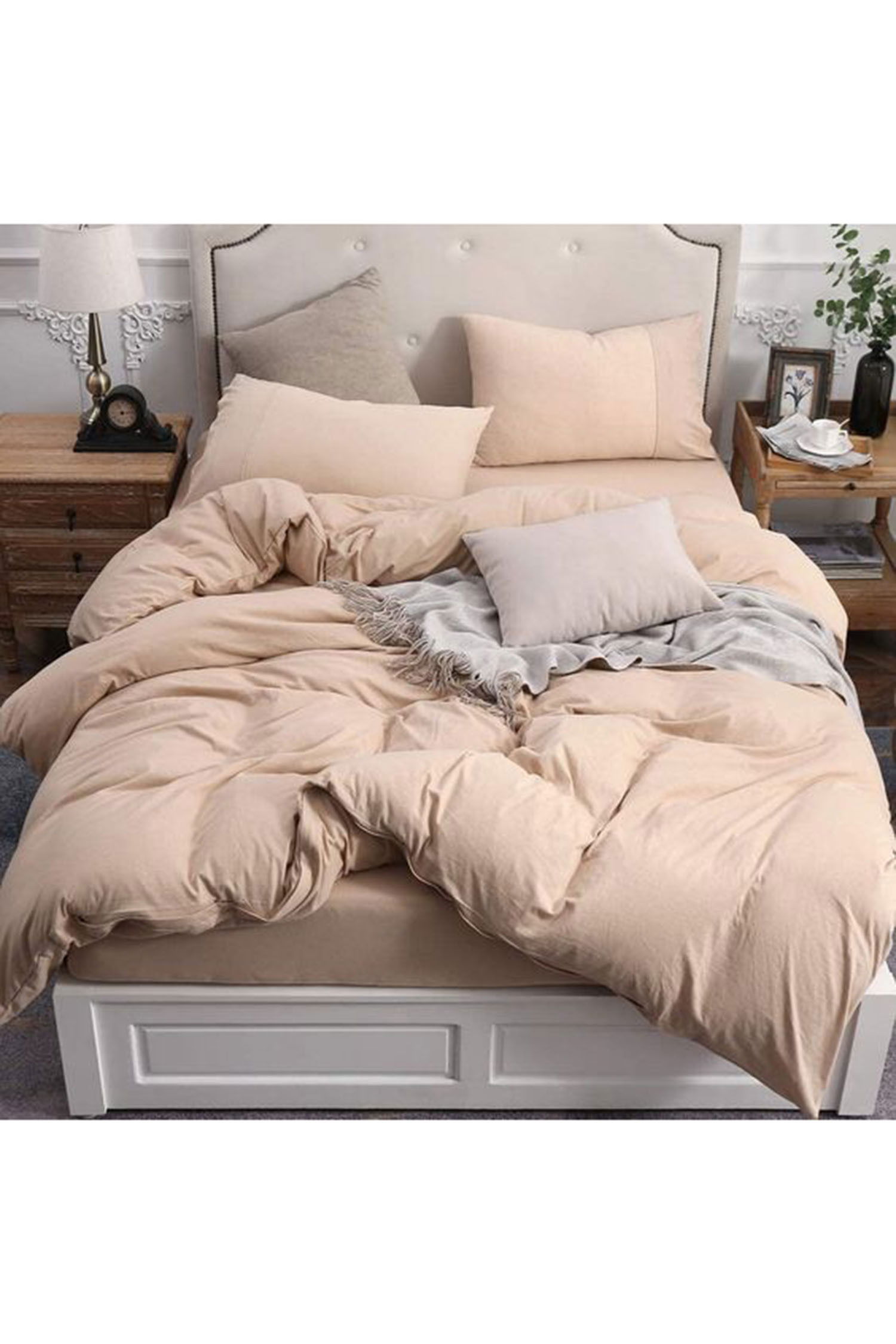 Bej Cift Kişilik Nevresim Seti  - 21824 BEJ