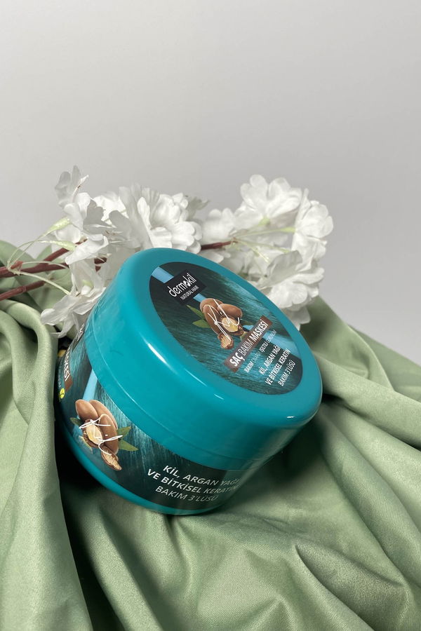 çok Renkli DERMOKİL Vegan Kil, Argan ve Bitkisel Keratan Doğal Saç Maskesi 300 ml - 21720 ÇOK RENKLİ
