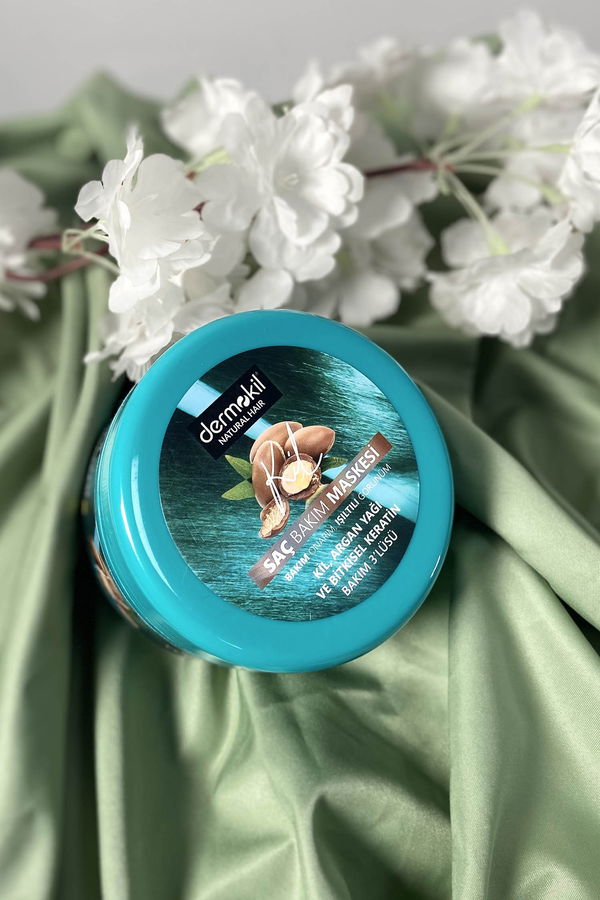 çok Renkli DERMOKİL Vegan Kil, Argan ve Bitkisel Keratan Doğal Saç Maskesi 300 ml - 21720 ÇOK RENKLİ