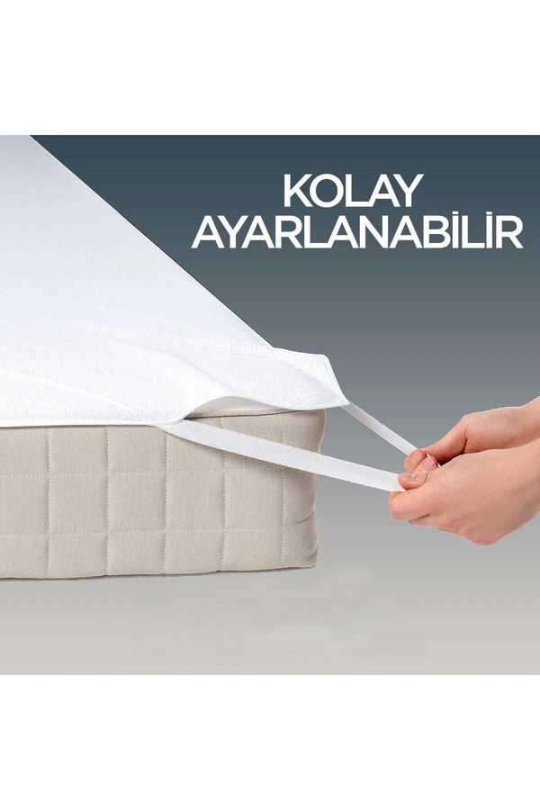 Beyaz Sıvı Geçirmez Köşe Lastikli Çarşaf 120X200  - 21893