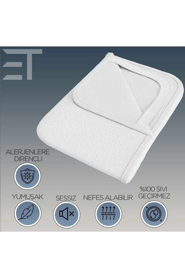 Beyaz Sıvı Geçirmez Köşe Lastikli Çarşaf 120X200  - 21893