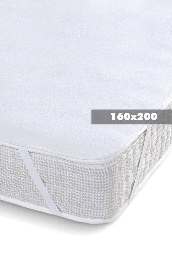 Beyaz Sıvı Geçirmez Köşe Lastikli Çarşaf 160X200  - 21894 BEYAZ