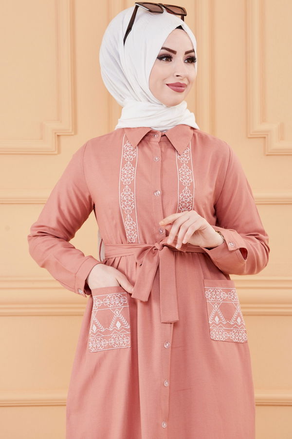 NAKISLI ELBISE Pembe - 3531