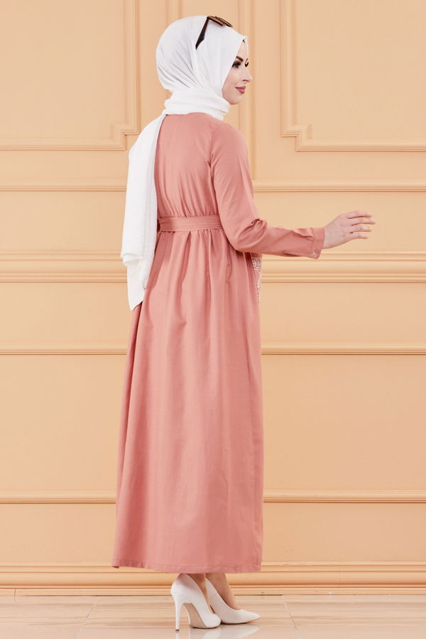 NAKISLI ELBISE Pembe - 3531