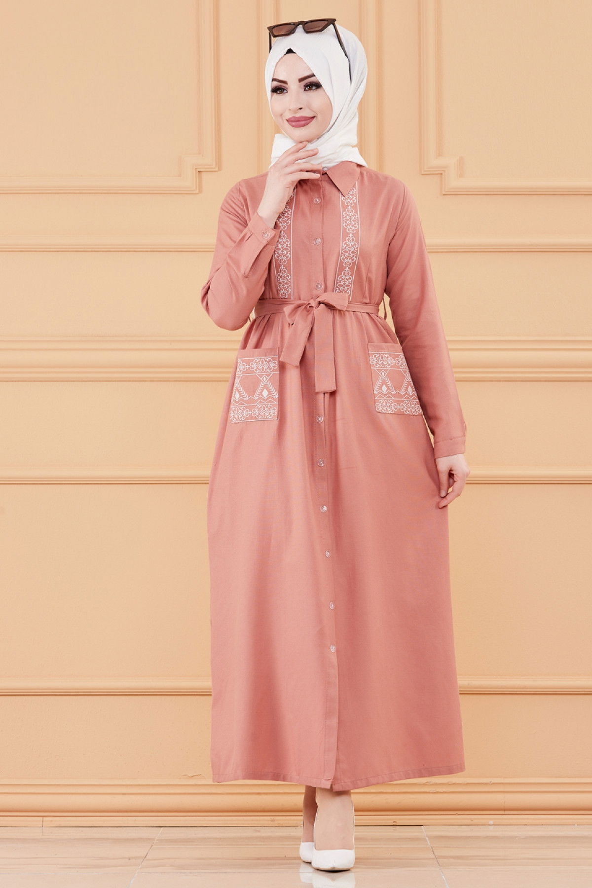 NAKISLI ELBISE Pembe - 3531