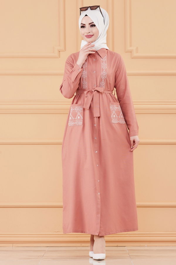 NAKISLI ELBISE Pembe - 3531