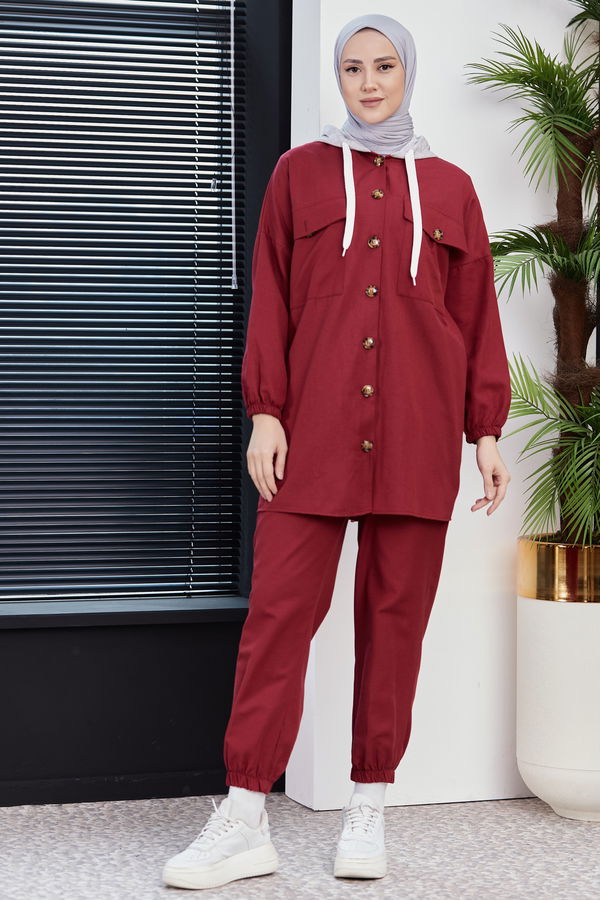 Tunık Pantolon Bordo - 3535