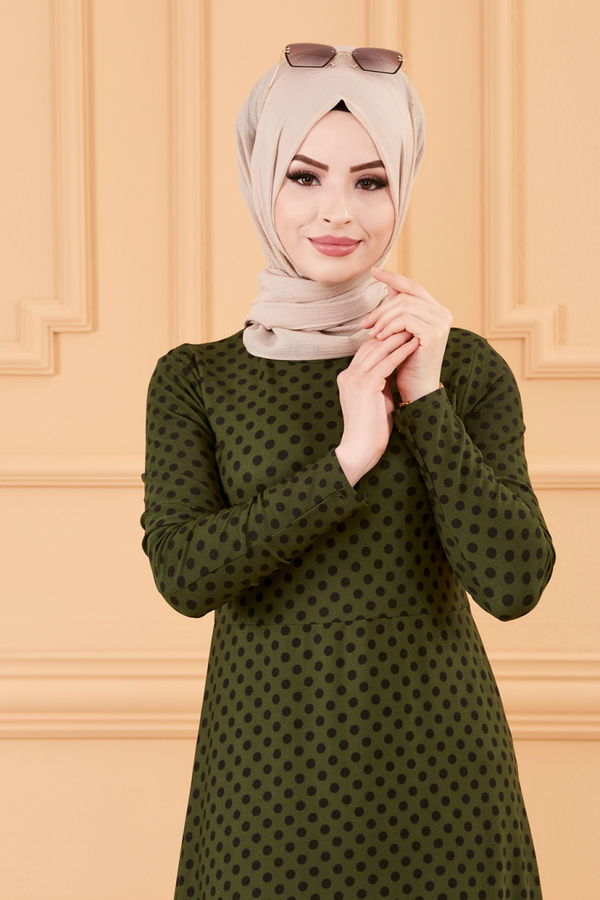PUANTIYELI ELBISE Haki - 8453
