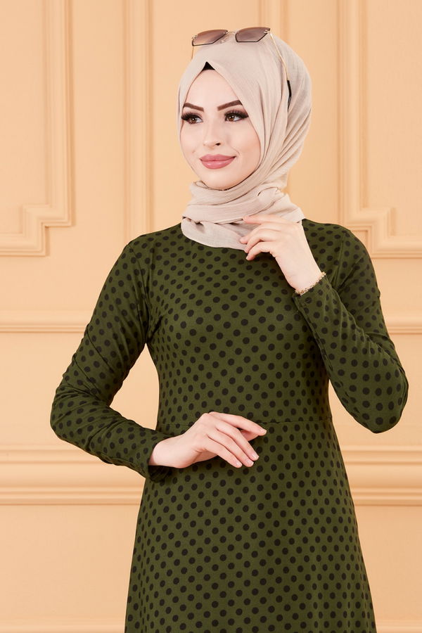 PUANTIYELI ELBISE Haki - 8453