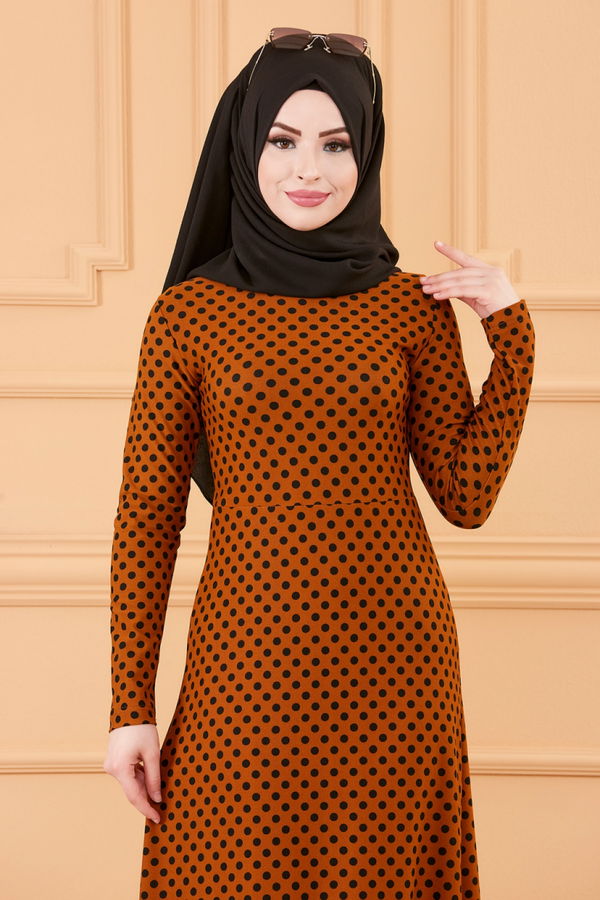 PUANTIYELI ELBISE Taba - 8453