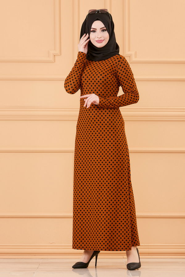 PUANTIYELI ELBISE Taba - 8453