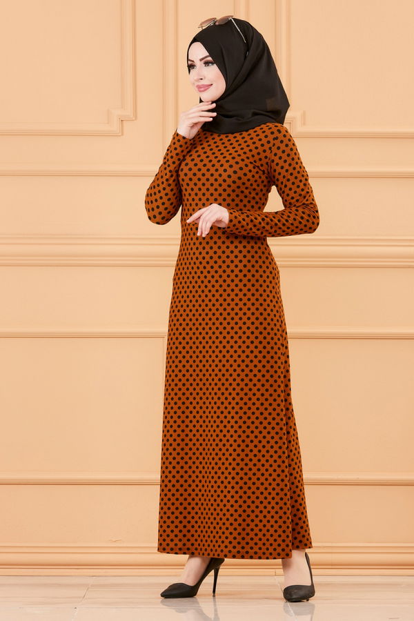 PUANTIYELI ELBISE Taba - 8453