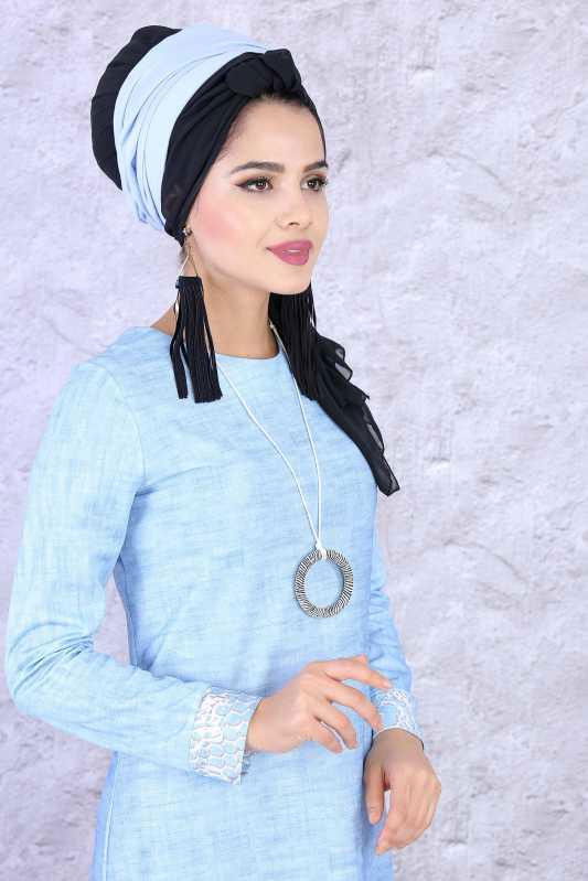 (2 Parça) Elbise Kolye Kombin - Mint 02 0877 Yeşil - 877