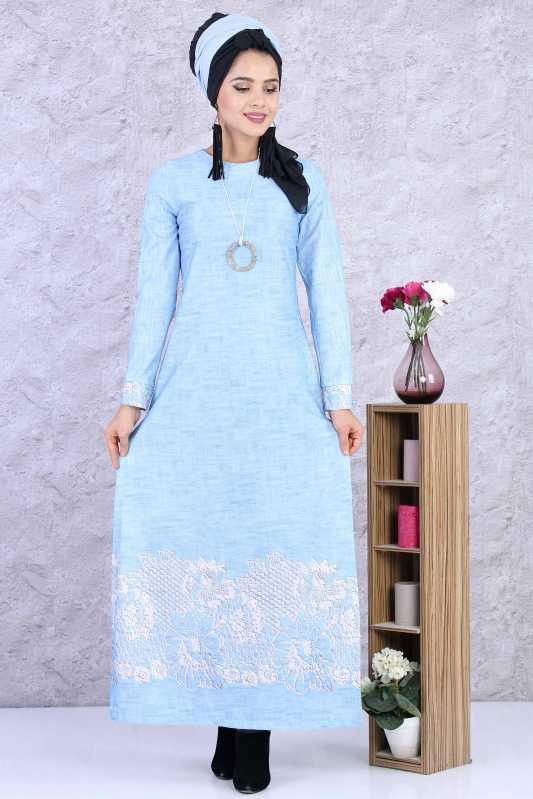 (2 Parça) Elbise Kolye Kombin - Mint 02 0877 Yeşil - 877
