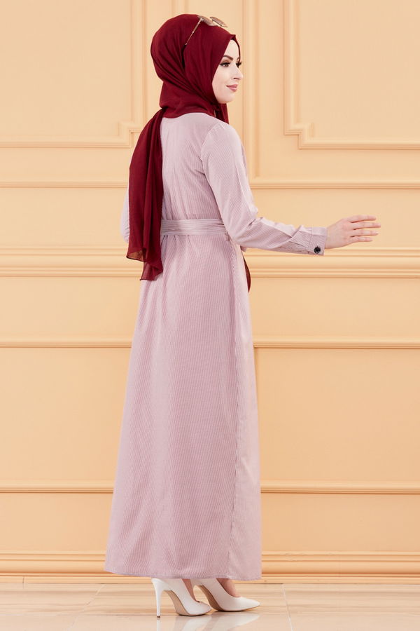 NAKISLI ELBISE Bordo - 9136 BORDO