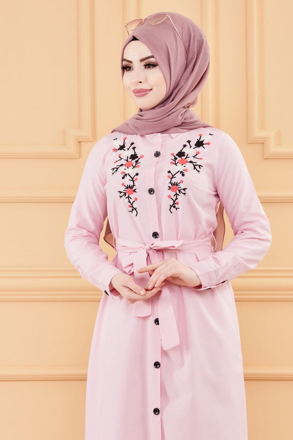 NAKISLI ELBISE Pembe - 9136