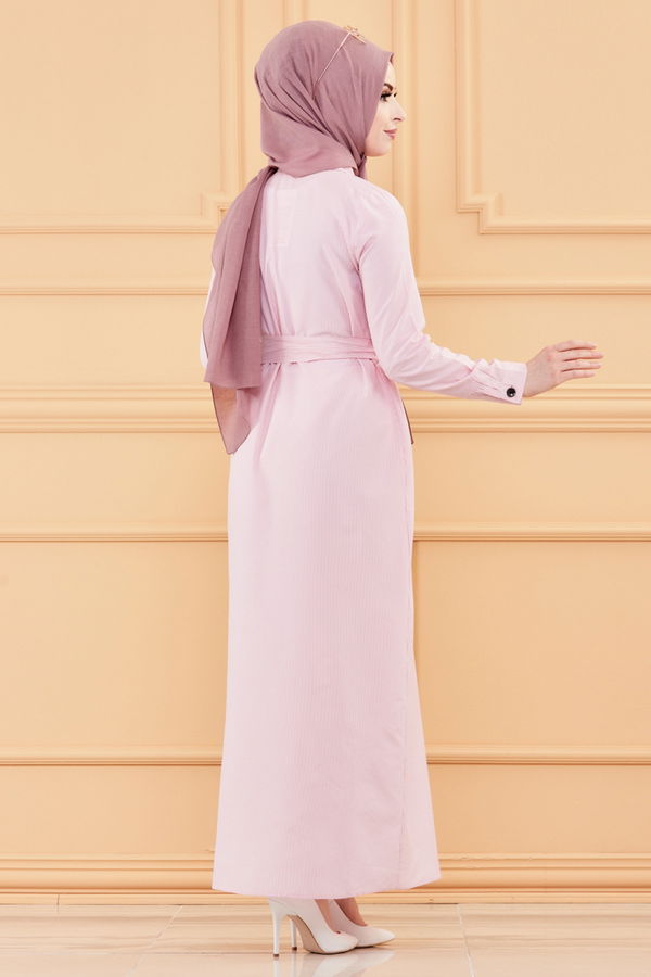 NAKISLI ELBISE Pembe - 9136