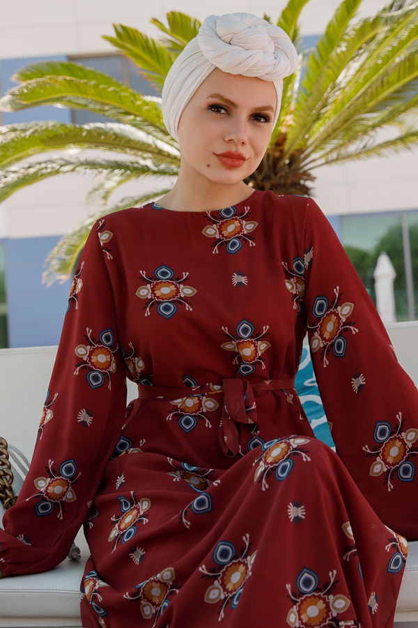 Elbise Bordo - 21058