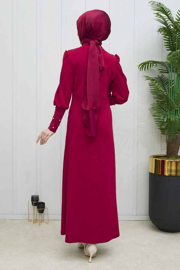 Elbise Bordo - 21938 BORDO
