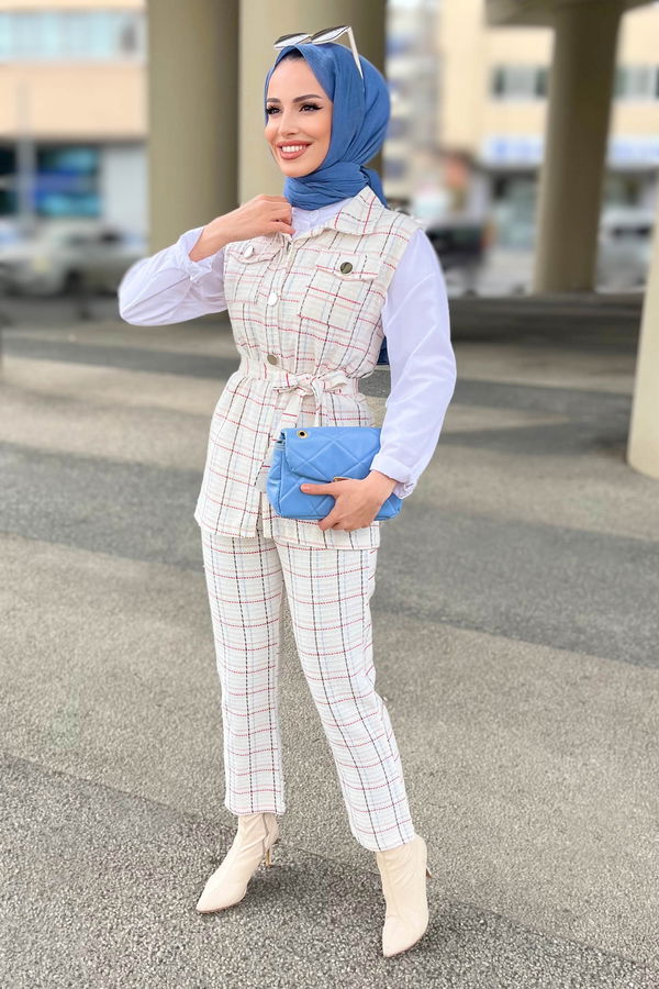 Yelek Pantolon Beyaz - 11359