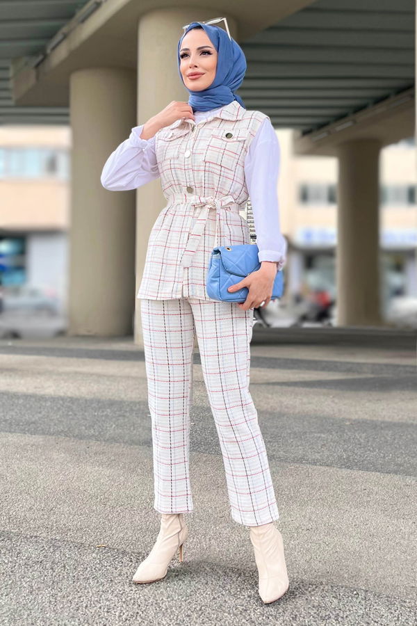 Yelek Pantolon Beyaz - 11359