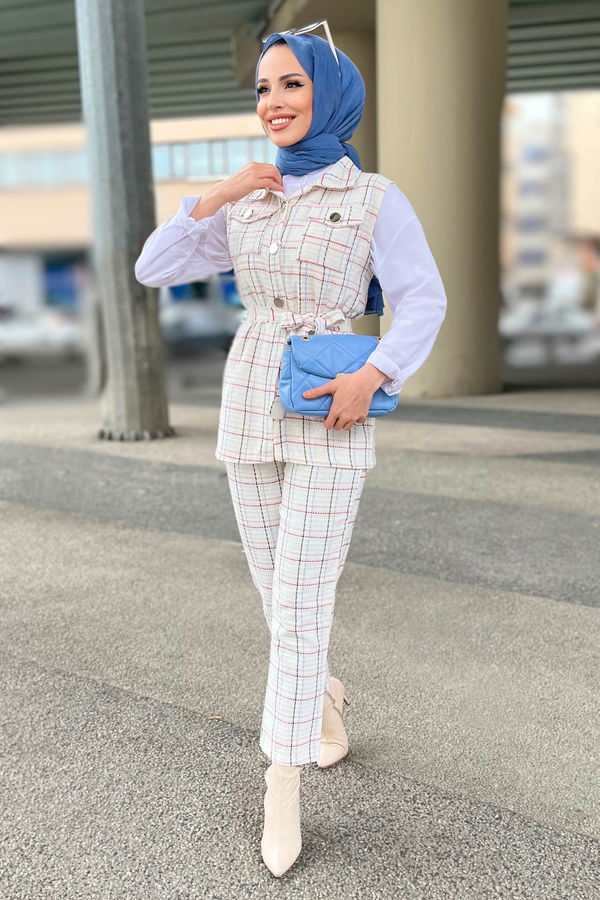 Yelek Pantolon Beyaz - 11359