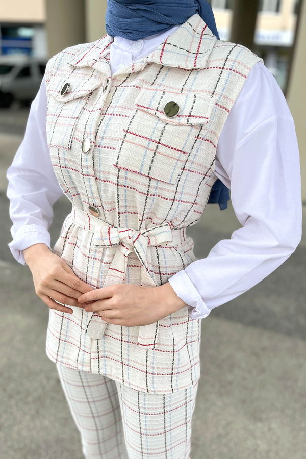 Yelek Pantolon Beyaz - 11359
