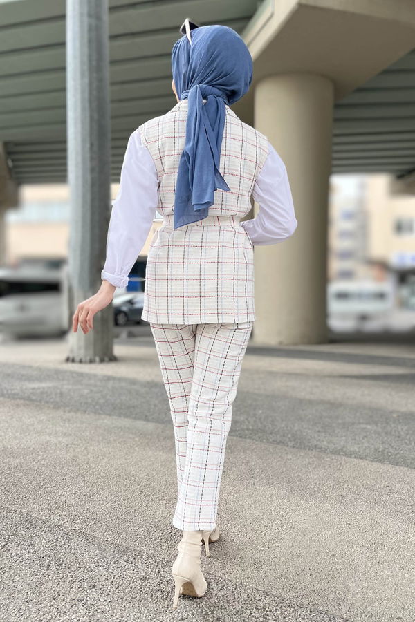 Yelek Pantolon Beyaz - 11359