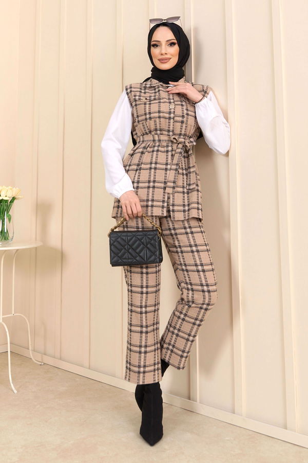 Yelek Pantolon Bej - 11359